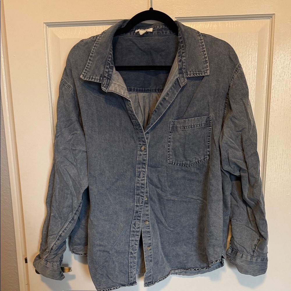 Maurices Women's Blue Button Down Shirt